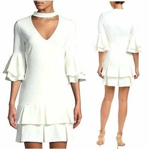 NWT Alexia Admor White Ruffle Sleeve Dress